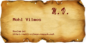 Mohl Vilmos névjegykártya